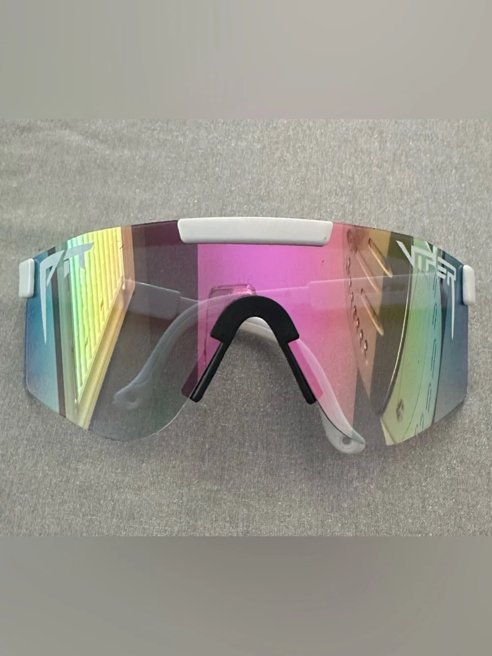 Pit Viper Mirrored White Pastel Gradient Shield Sunglasses